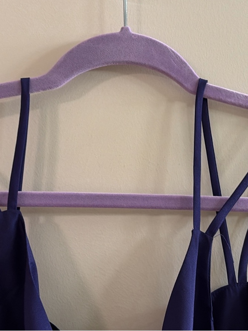 Women's Purple Satin Top- Elegant Strappy Nightwear